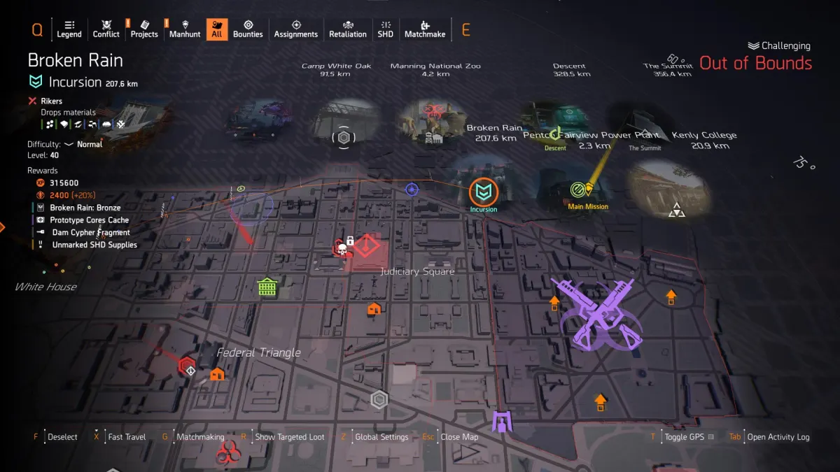 incursion location on map