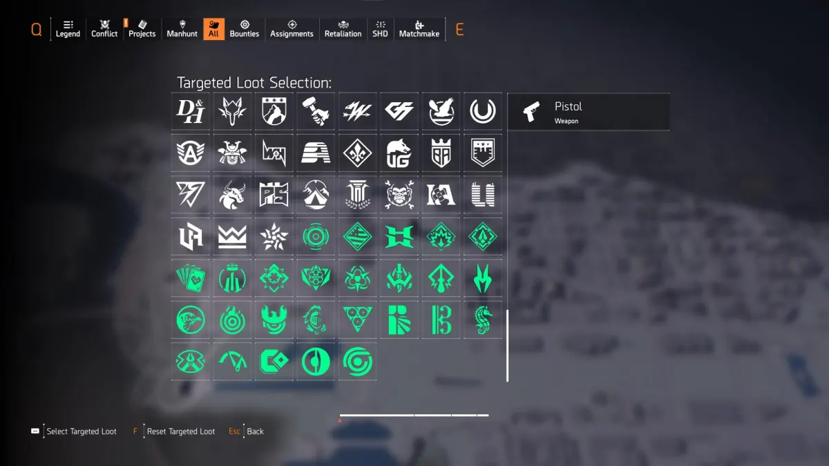 targeted loot overview