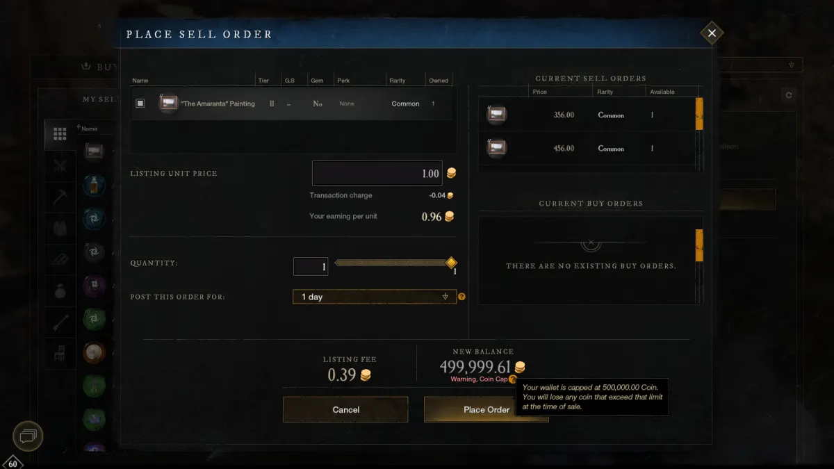 coin limit warning