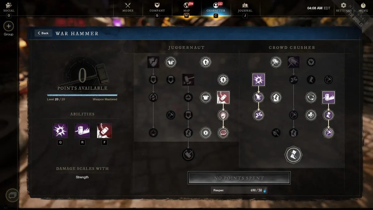 war hammer skill tree