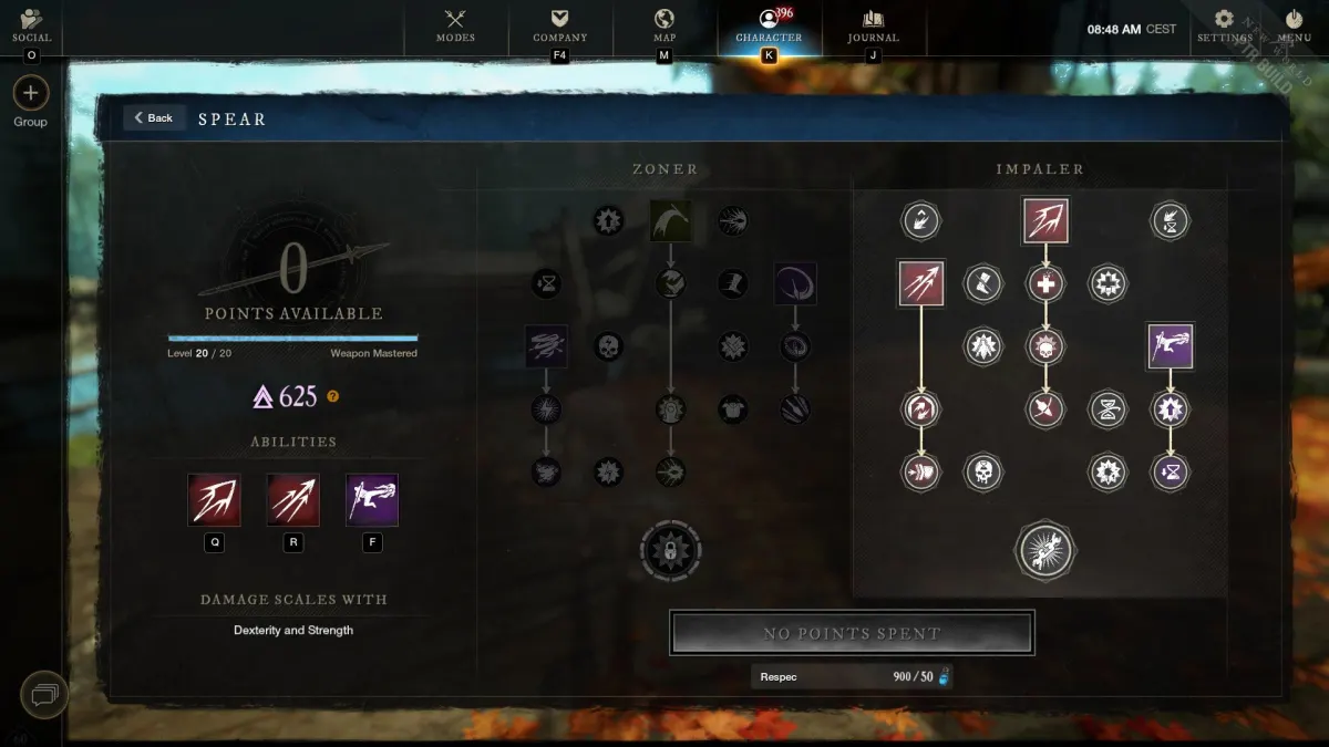 spear skill tree