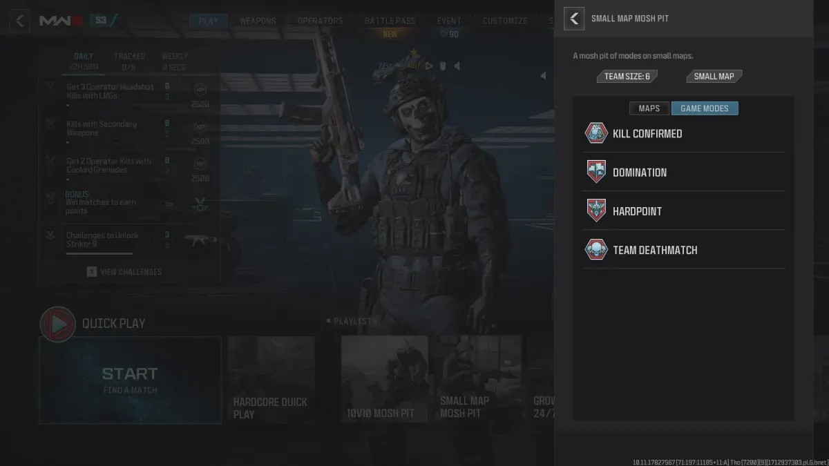 Game modes